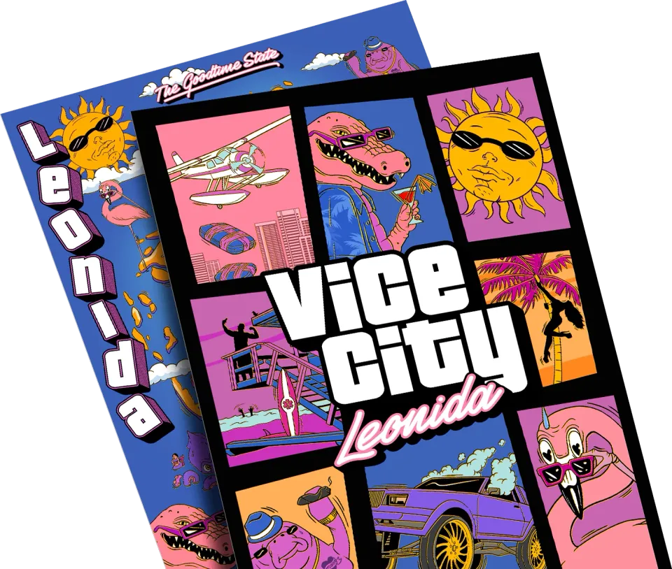 GTA VI Collectors Vice City Leonida Poster And Map Transparent