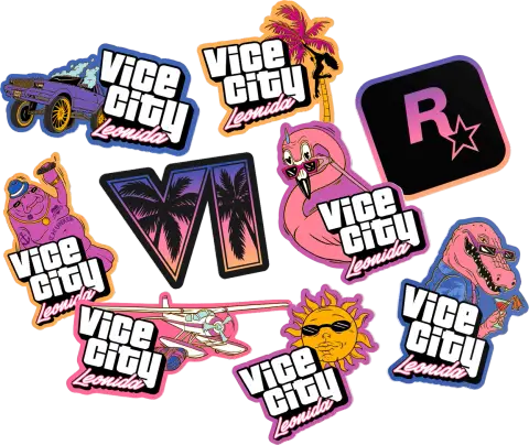 GTA VI Collectors Vice City Leonida Stickers Transparent