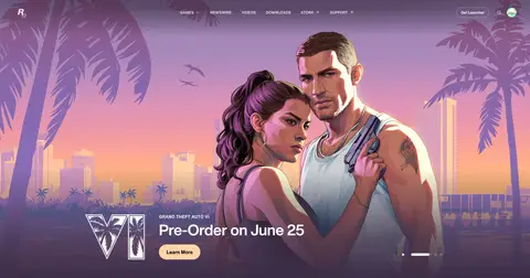 Rockstar Website GTA 6 Pre Order Slider